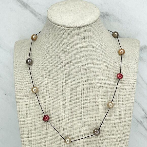Teng Yue Multicolor Faux Pearl Beaded Necklace - Picture 1 of 4